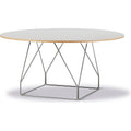 Thumbnail photo of Jg Table 6568 By Jørgen Gammelgaard - Spisebord - Grey Linoleum W/natural Ash / Brushed Stainless Steel - Ø140 X H72 Cm