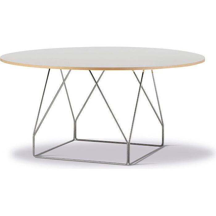 Photo of Jg Table 6568 By Jørgen Gammelgaard - Spisebord - Grey Linoleum W/natural Ash / Brushed Stainless Steel - Ø140 X H72 Cm