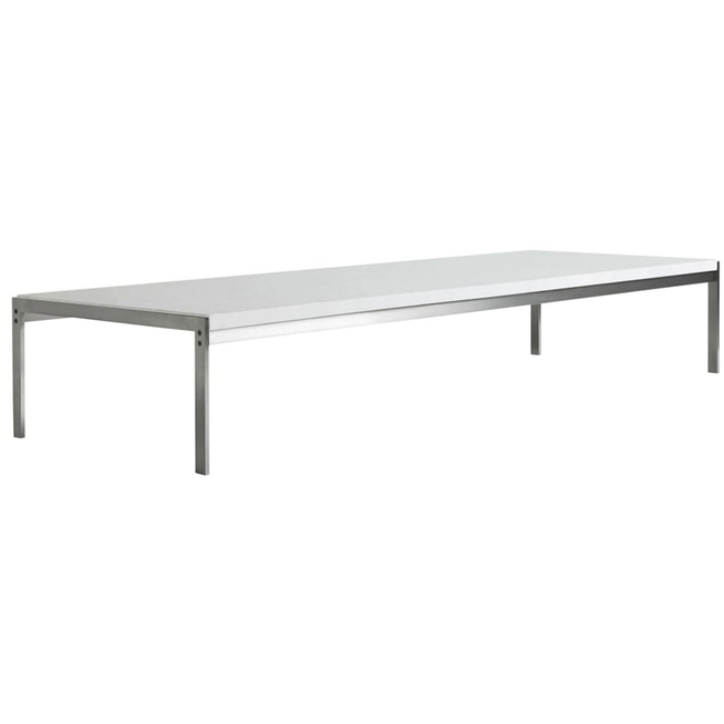 Photo of Pk63, White Marble, Rolled - Coffee Table - Poul Kjærholm - White - Metal/Stone