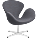 3320 Swan Lounge Chair | Fabric | Satin Polished Steel Stand