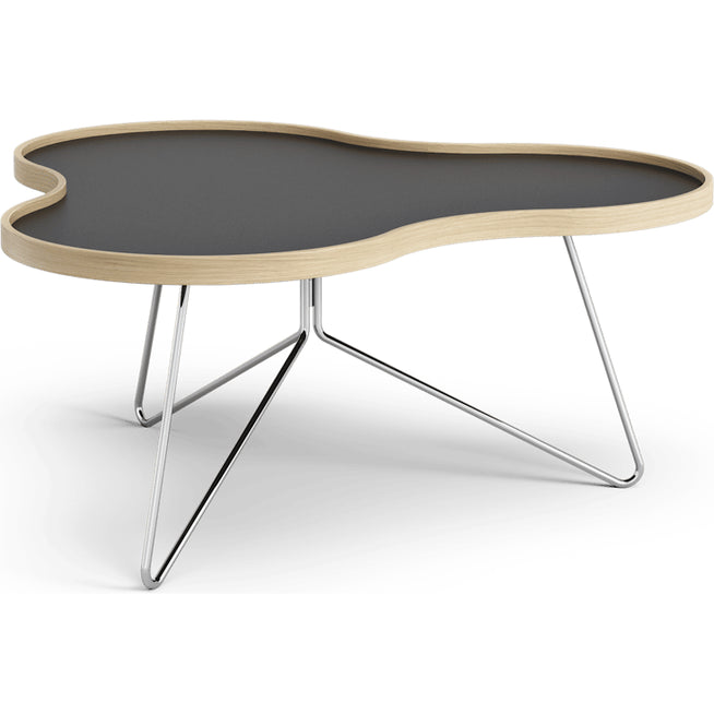 Photo of Flower Table 84x90 Cm Black - 39cm - Oak Edge