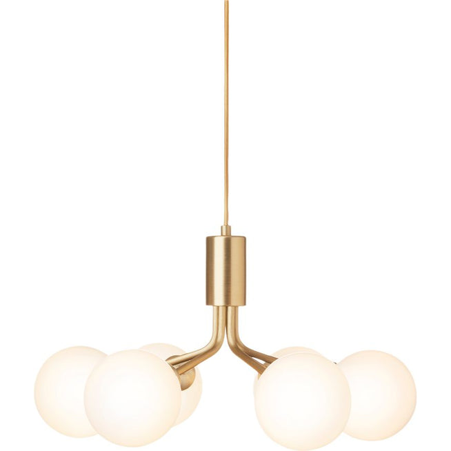 Photo of Apiales 6 Pendant Brushed Brass/opal