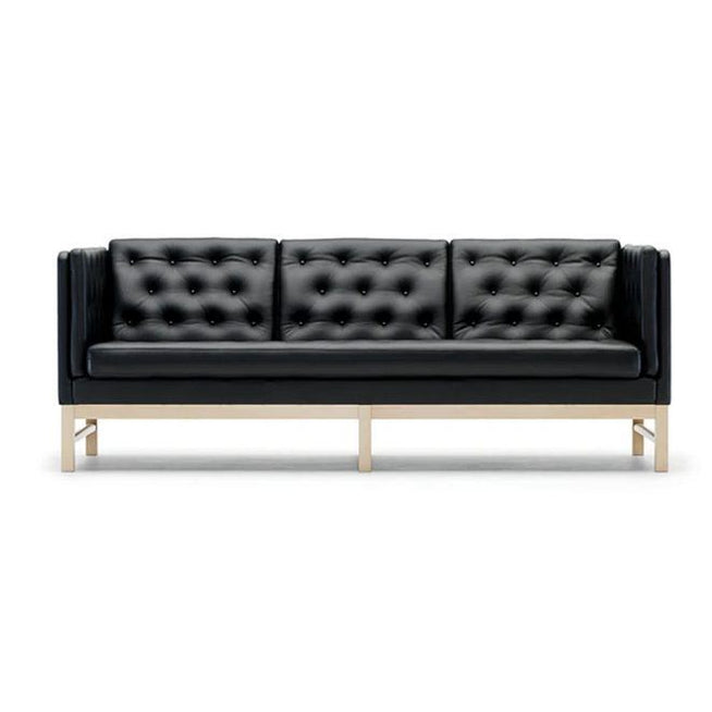 Photo of Erik Jørgensen Ej 315-3 3 Pers. Sofa L: 210 cm - Black Semi-Aniline Leather/Soap Treated Oak
