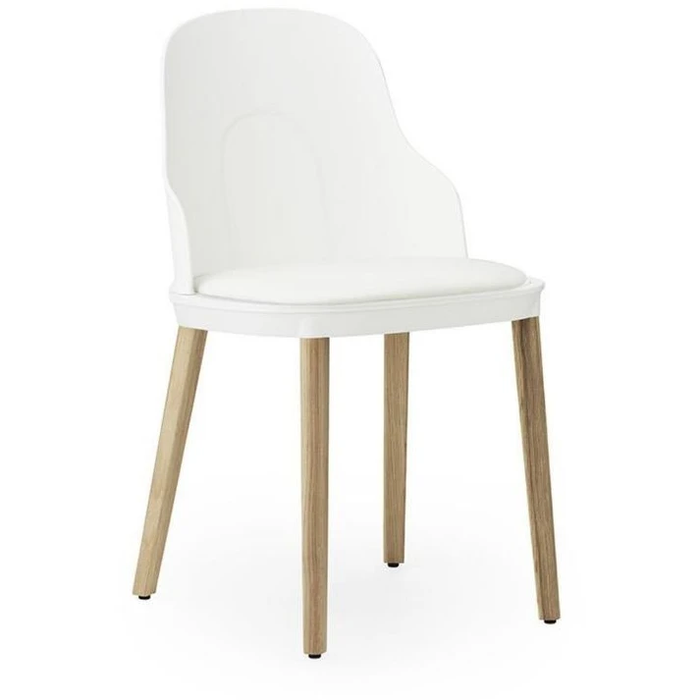 Photo of Allez Stol Eg Polstret Ultra Leather  - Spisebordsstol - Hvid - H: 79 X L: 45 X D: 50 X Sh: 45,5 Cm