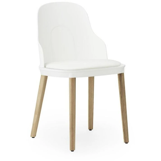 Photo of Allez Stol Eg Polstret Ultra Leather  - Spisebordsstol - Hvid - H: 79 X L: 45 X D: 50 X Sh: 45,5 Cm