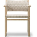 Thumbnail photo of Bm62 Rattan armchair, lacquered oak stand