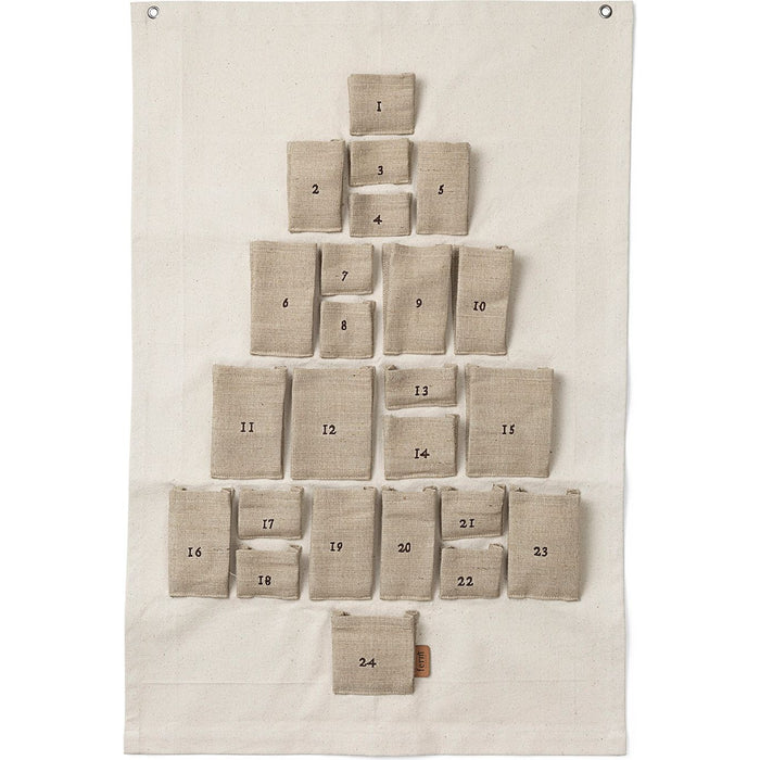 Photo of Pine Christmas Calendar - Julekalender - Mini - Natural - W50 X H69 X D2 Cm