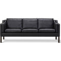 Thumbnail photo of Mogensen 3-seater Sofa 2213 By Børge Mogensen - 3 Personers Sofa - Max 98 Black / Black Lacquered Oak - W221 X D81 X H80 X Sh43 Cm