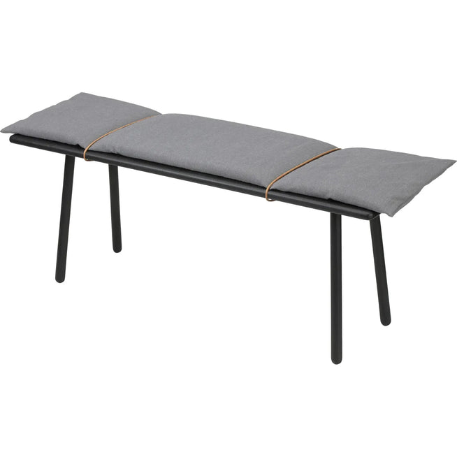 Photo of Georg Bench Black lacquered - Benches - Leather/wood/wool