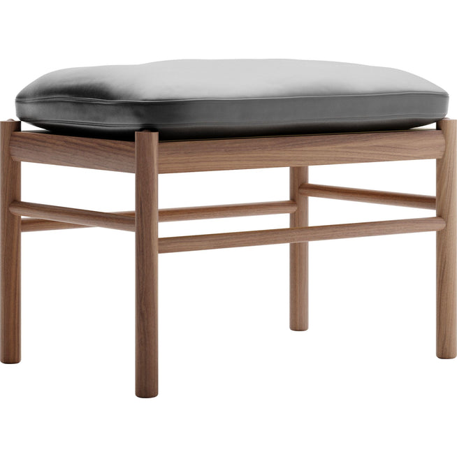 Photo of Colonial footstool OW149-F Leather Thor 301 Black