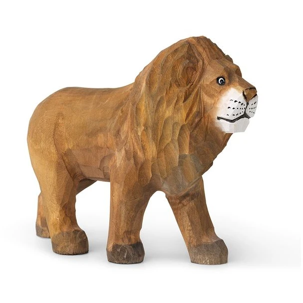 Animal Hand-carved - Legetøj - Lion - B5 X H11,5 X D15 Cm