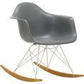 Eames Plastic Armchair Rar - 56 Granite Grey - White Base - Golden Maple - Matstolar - Charles & Ray Eames - Grå - Metall/trä/plast