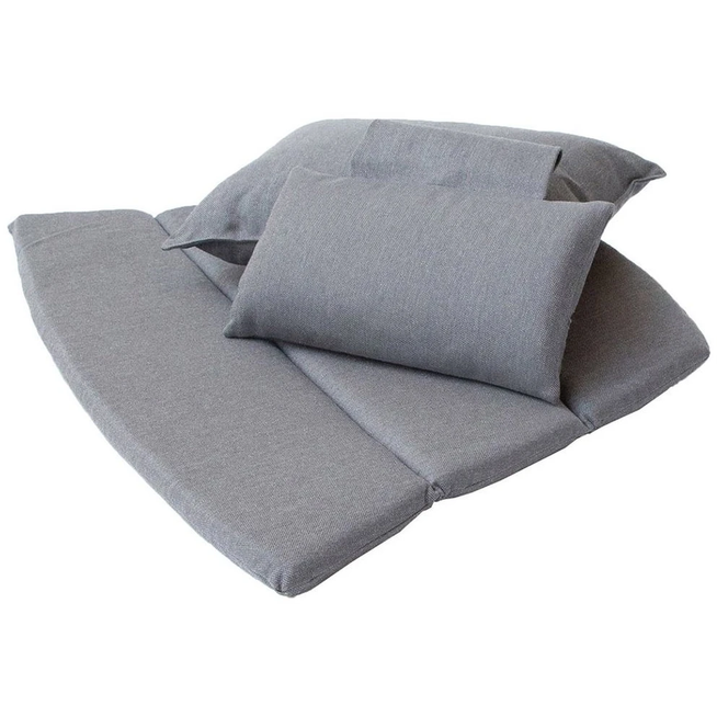 Photo of Breeze Highback Lounge Chair Cushion - Outdoor Cushions - Grey - Cane-line Natté - W: 75 x D: 55 x H: 2 cm