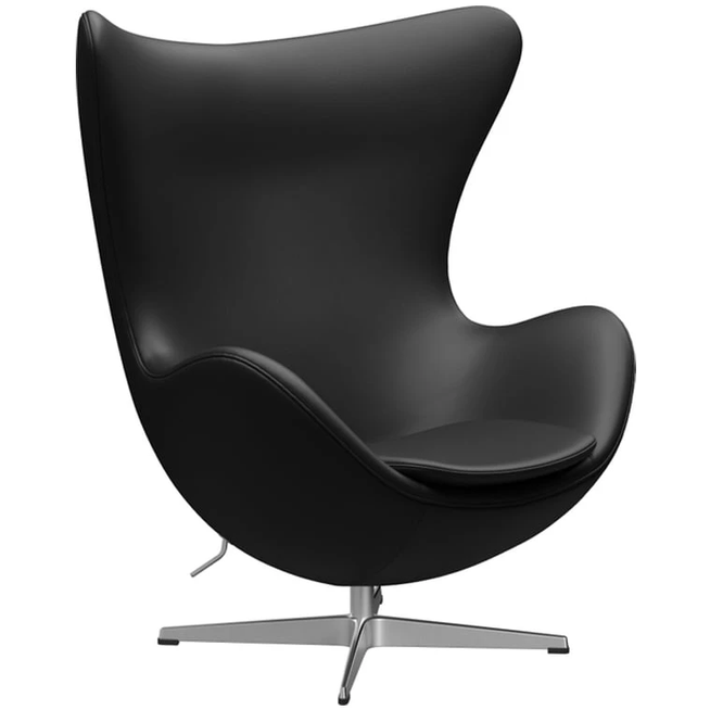 Photo of Ägget 3316 Armchair Leather Aura Black-steel