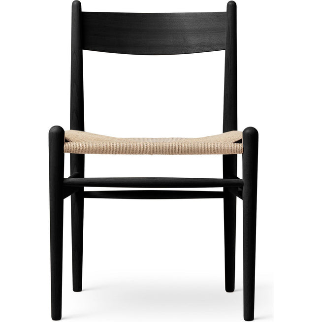 Photo of Carl Hansen - Ch36, lacquered beech, black, natural braided paper string - Dining chairs - Hans J. Wegner - Black - Paper/wood