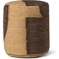 Thumbnail photo of Forene Cylinder Pouf - Puf - Tan/chocolate - W38 X D38 X H42 Cm