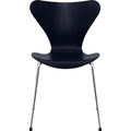 Thumbnail photo of Sjuan 3107 Midnight Blue Coloured Ash/chrome - Dining chairs - Arne Jacobsen - Blue - Metal/wood