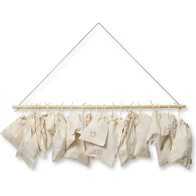 Photo of Christmas Countdown - 24 Bags - Julekalender - Off-white - H80 X W100 X D1,5 Cm
