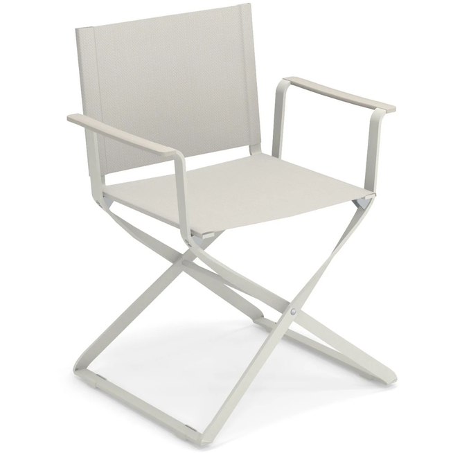 Photo of Ciak/kira Director's Chair, Aluminium, Matt White, Seat And Back: Emu-tex, Rough White, Armrests: Abs, Matt White - Matstolar Utomhus - Christophe Pillet,stefan Diez - Vit - Metall/plast