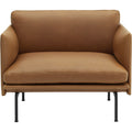Outline Chair, Silk Leather Cognac - Armchairs - Anderssen & Voll - Brown - Leather/metal/wood/foam