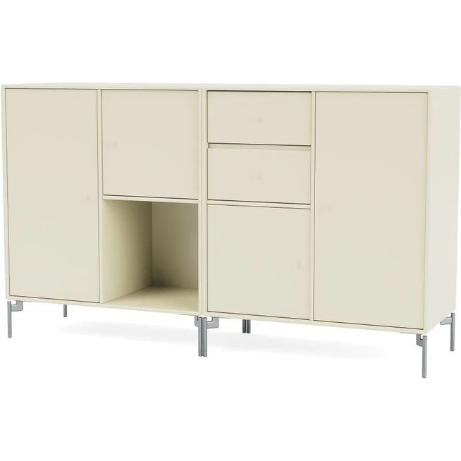 Photo of Couple Sideboard - Vanilla / Matt Chrome Legs - Sideboards - Mdf