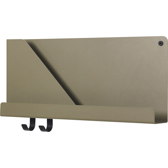 Photo of Folded Shelves Small, Olive - Wall shelves - Johan van Hengel - Black - Metal