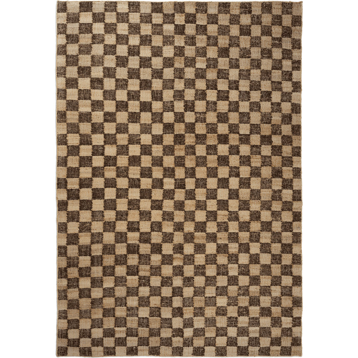 Photo of Check Wool Jute Rug - Gulvtæppe - 200 X 300 - Coffee/natural - W200 X D1 X H300 Cm