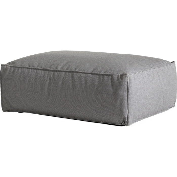 Asker Sofa Ottoman, Beige Taupe Sunbrella Sling - Outdoor Stools & Poufs - Martin Dos Santos - Grey