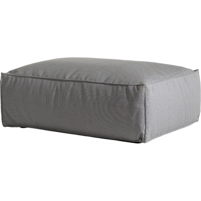 Photo of Asker Sofa Ottoman, Beige Taupe Sunbrella Sling - Outdoor Stools & Poufs - Martin Dos Santos - Grey