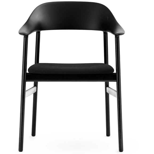 Photo of Herit Chair Arm Rest & Fabric Upholstery Black Oak Black