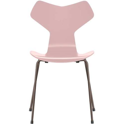 Photo of 3130 Grand Prix, Lackad, Pale Rose, Underrede Brown Bronze - Matstolar - Arne Jacobsen - Rosa - Metall/trä