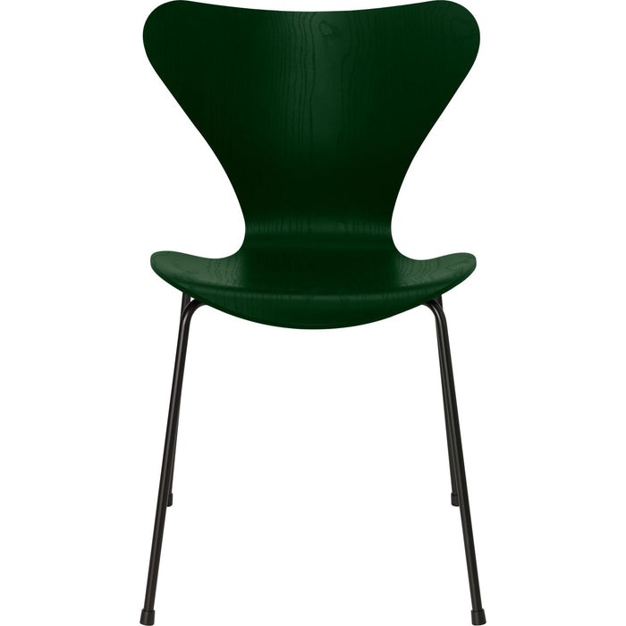 Photo of Sjuan 3107 Evergreen Coloured Ash/black - Dining chairs - Arne Jacobsen - Green - Metal/wood