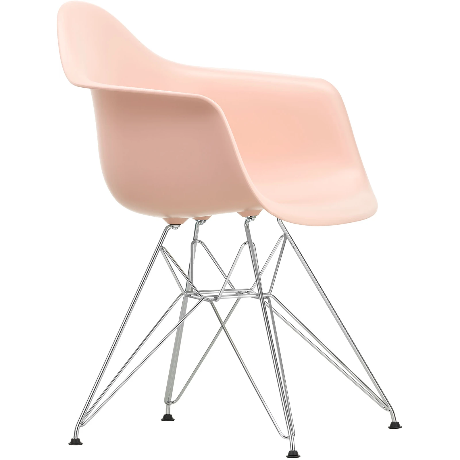 Eames Plastic Armchair Dar - 41 Pale Rose - Chrome Base - Matstolar - Charles & Ray Eames - Rosa - Metall/plast