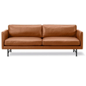 Calmo Sofa 95 5652 By Hugo Passos - 2 Personers Sofa - Omni 377 Dark Brown / Matt Chrome - W200 X D90 X H75,5 X Sh41 Cm