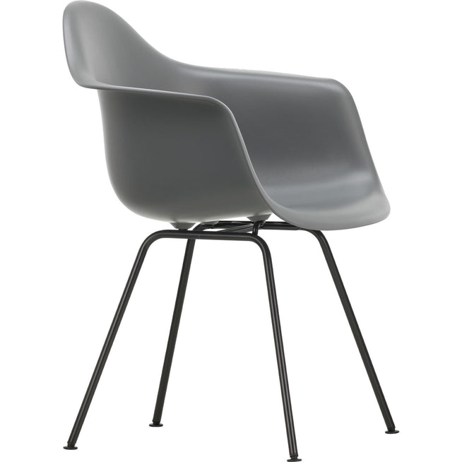 Photo of Eames Plastic Armchair Dax - 56 Granite Grey - Basic Dark Base - Dining Chairs - Metal/plastic