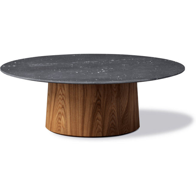 Photo of Niveau Soffbord Ø110cm Black Marquina-ash Brown Stained