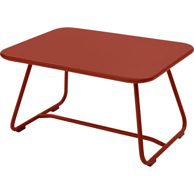 Photo of Sixties Low Table Red Ochre 20 - Small Tables & Side Tables Outdoor - Frédéric Sofia - Red - Metal