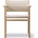 Bm62 Rattan armchair, lacquered oak stand
