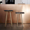Thumbnail photo of Georg Bar Stool Untreated seat height 66 cm - benches - Christina Liljenberg Halstrøm - Leather/wood/wool