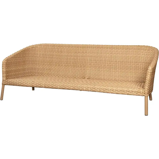 Photo of Ocean Large 3-pers. Sofa - Havesofa - Frame: Natural, Cane-line Flat Weave / Cushion: Dark Grey, Cane-line Wove - W202 X D90 X H73 X Sh40 Cm
