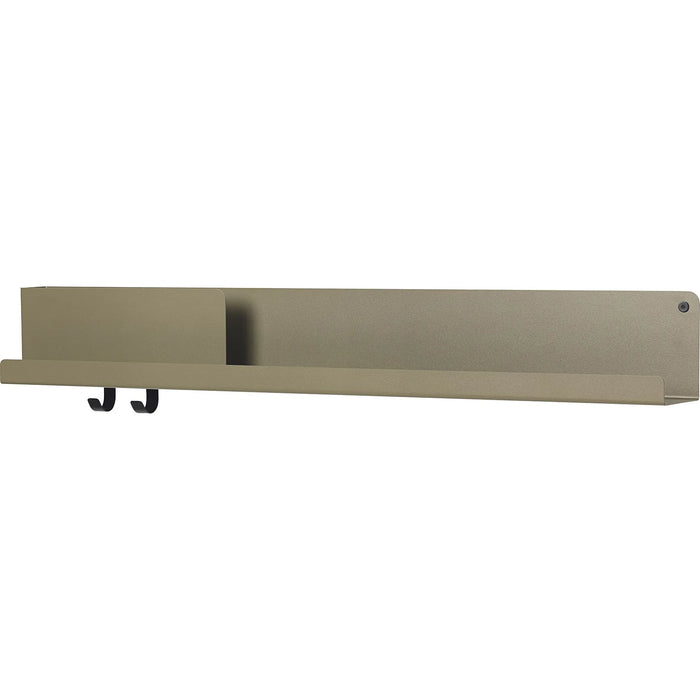 Photo of Folded Shelves Large, Olive - Wall shelves - Johan van Hengel - Black - Metal
