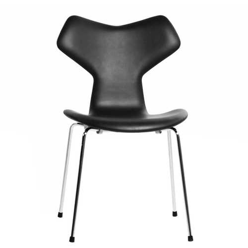 Photo of 3130 Grand Prix, Full Upholstery, Leather, Natural - Arne Jacobsen - Brown - Leather/Metal/Wood