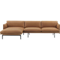 Outline Sofa Chaise Longue Left, Silk Leather Black - Divansoffor - Anderssen & Voll - Svart