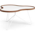 Flower Table 84x90 Cm White, 45cm, Walnut Edge