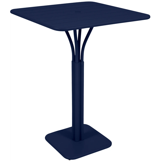 Photo of Luxembourg High Table Deep Blue 92 - Outdoor Dining Table - Frédéric Sofia - Blue - Metal