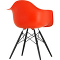 Thumbnail photo of Eames Plastic Armchair Daw - 03 Poppy Red - Black Maple - Dining Chairs - Metal/wood/plastic