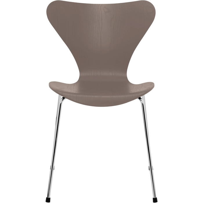Photo of Sjuan 3107 Deep Clay Coloured Ash/chrome - Dining chairs - Arne Jacobsen - Beige, grey - Metal/wood