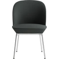 Oslo Side Chair, Twill Weave 990 Chrome Legs - Dining chairs - Anderssen & Voll - Green - Metal/synthetic/wool