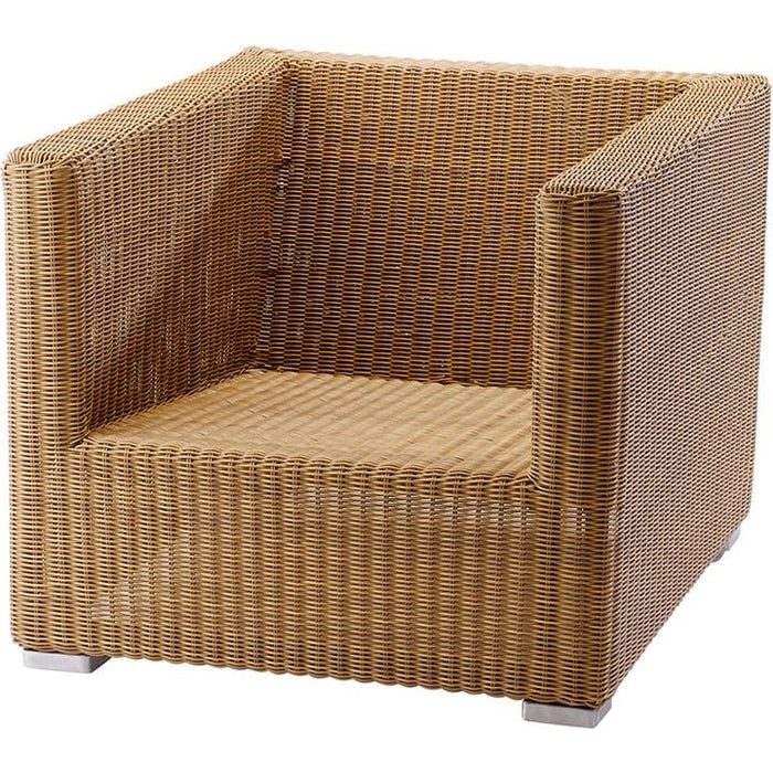 Photo of Chester Chair Incl. White Cushion, Natural, Cane-line Fiber - Utomhusfåtöljer - Cane-line Design Team - Textilmaterial/plast