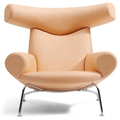 Thumbnail photo of Wegner Ox Chair 1000 By Hans J. Wegner - Lænestol - Vegeta 90 Neutral - W99 X D99 X H92 X Sh36 Cm